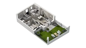 2 pokoje, apartament 49,68 m², parter, oferta nr 14B.1, Przystań Sobieszewo, Gdańsk, Wyspa Sobieszewska, ul. Narcyzowa