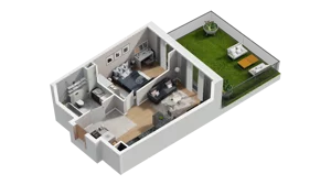 2 pokoje, mieszkanie 39,94 m², piętro 1, oferta nr A6.1.62, ATAL Ruczaj, Kraków, Łagiewniki-Borek Fałęcki, Borek Fałęcki, ul. Obozowa