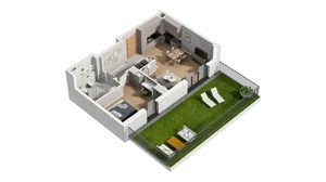 2 pokoje, mieszkanie 53,30 m², parter, oferta nr A5.0.38, ATAL Ruczaj, Kraków, Łagiewniki-Borek Fałęcki, Borek Fałęcki, ul. Obozowa