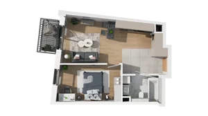 2 pokoje, mieszkanie 41,71 m², piętro 2, oferta nr A4.2.14, ATAL Ruczaj, Kraków, Łagiewniki-Borek Fałęcki, Borek Fałęcki, ul. Obozowa