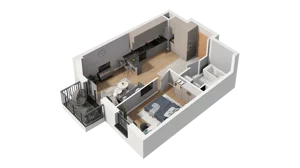 2 pokoje, mieszkanie 41,71 m², piętro 2, oferta nr A4.2.14, ATAL Ruczaj, Kraków, Łagiewniki-Borek Fałęcki, Borek Fałęcki, ul. Obozowa