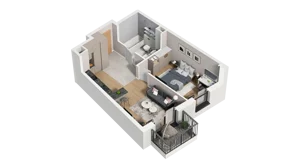 2 pokoje, mieszkanie 41,71 m², piętro 2, oferta nr A4.2.14, ATAL Ruczaj, Kraków, Łagiewniki-Borek Fałęcki, Borek Fałęcki, ul. Obozowa