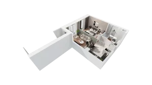 2 pokoje, mieszkanie 41,10 m², piętro 16, oferta nr C-16-179C, ATAL Olimpijska, Katowice, Bogucice, ul. Olimpijska / al. Korfantego
