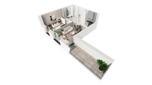 2 pokoje, mieszkanie 41,10 m², piętro 16, oferta nr C-16-179C, ATAL Olimpijska, Katowice, Bogucice, ul. Olimpijska / al. Korfantego