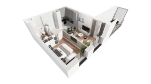 2 pokoje, mieszkanie 41,10 m², piętro 16, oferta nr C-16-179C, ATAL Olimpijska, Katowice, Bogucice, ul. Olimpijska / al. Korfantego