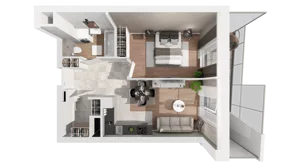 2 pokoje, mieszkanie 45,68 m², piętro 6, oferta nr A-06-77A, ATAL Olimpijska, Katowice, Bogucice, ul. Olimpijska / al. Korfantego