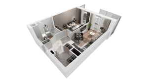 2 pokoje, mieszkanie 45,68 m², piętro 6, oferta nr A-06-77A, ATAL Olimpijska, Katowice, Bogucice, ul. Olimpijska / al. Korfantego