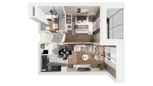 2 pokoje, mieszkanie 37,88 m², piętro 4, oferta nr C-04-42C, ATAL Olimpijska, Katowice, Bogucice, ul. Olimpijska / al. Korfantego