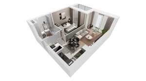 2 pokoje, mieszkanie 37,88 m², piętro 4, oferta nr C-04-42C, ATAL Olimpijska, Katowice, Bogucice, ul. Olimpijska / al. Korfantego