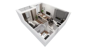 2 pokoje, mieszkanie 37,88 m², piętro 4, oferta nr C-04-42C, ATAL Olimpijska, Katowice, Bogucice, ul. Olimpijska / al. Korfantego