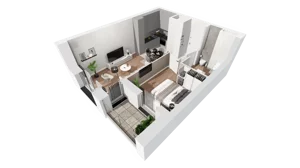 2 pokoje, mieszkanie 37,88 m², piętro 4, oferta nr C-04-42C, ATAL Olimpijska, Katowice, Bogucice, ul. Olimpijska / al. Korfantego