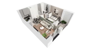 2 pokoje, mieszkanie 37,88 m², piętro 4, oferta nr C-04-42C, ATAL Olimpijska, Katowice, Bogucice, ul. Olimpijska / al. Korfantego