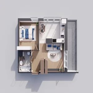 2 pokoje, mieszkanie 46,90 m², piętro 6, oferta nr A3.6.210, ATAL Floriana, Szczecin, Śródmieście, Łasztownia, św. Floriana