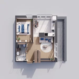 2 pokoje, mieszkanie 46,90 m², piętro 7, oferta nr A3.7.218, ATAL Floriana, Szczecin, Śródmieście, Łasztownia, św. Floriana