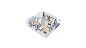 3 pokoje, mieszkanie 56,07 m², piętro 12, oferta nr 2.A95, Niebieski Bursztyn II, Reda, ul. Bosmańska