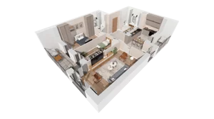 3 pokoje, mieszkanie 71,39 m², piętro 2, oferta nr 5.02.D10, Ogrody Andersa, Gliwice, Wojska Polskiego, ul. Leopolda Okulickiego