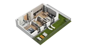 3 pokoje, mieszkanie 54,10 m², piętro 1, oferta nr A1.1.06, ATAL Ruczaj, Kraków, Łagiewniki-Borek Fałęcki, Borek Fałęcki, ul. Obozowa