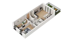 3 pokoje, mieszkanie 63,56 m², piętro 1, oferta nr A1.1.08, ATAL Ruczaj, Kraków, Łagiewniki-Borek Fałęcki, Borek Fałęcki, ul. Obozowa