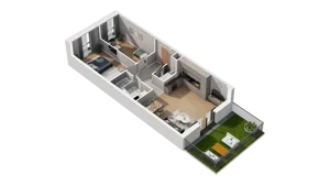 3 pokoje, mieszkanie 63,56 m², piętro 1, oferta nr A1.1.08, ATAL Ruczaj, Kraków, Łagiewniki-Borek Fałęcki, Borek Fałęcki, ul. Obozowa