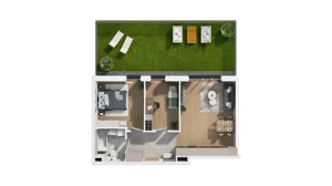 3 pokoje, mieszkanie 54,10 m², piętro 1, oferta nr A1.1.06, ATAL Ruczaj, Kraków, Łagiewniki-Borek Fałęcki, Borek Fałęcki, ul. Obozowa