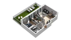 3 pokoje, mieszkanie 54,10 m², piętro 1, oferta nr A1.1.06, ATAL Ruczaj, Kraków, Łagiewniki-Borek Fałęcki, Borek Fałęcki, ul. Obozowa
