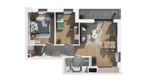 3 pokoje, mieszkanie 51,85 m², piętro 1, oferta nr A1.1.05, ATAL Ruczaj, Kraków, Łagiewniki-Borek Fałęcki, Borek Fałęcki, ul. Obozowa