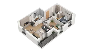 3 pokoje, mieszkanie 51,85 m², piętro 1, oferta nr A1.1.05, ATAL Ruczaj, Kraków, Łagiewniki-Borek Fałęcki, Borek Fałęcki, ul. Obozowa