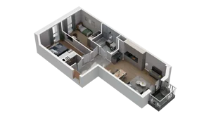 3 pokoje, mieszkanie 60,85 m², piętro 1, oferta nr A2.1.32, ATAL Ruczaj, Kraków, Łagiewniki-Borek Fałęcki, Borek Fałęcki, ul. Obozowa