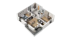 3 pokoje, mieszkanie 60,23 m², piętro 1, oferta nr A4.1.08, ATAL Ruczaj, Kraków, Łagiewniki-Borek Fałęcki, Borek Fałęcki, ul. Obozowa