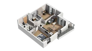3 pokoje, mieszkanie 60,23 m², piętro 1, oferta nr A4.1.08, ATAL Ruczaj, Kraków, Łagiewniki-Borek Fałęcki, Borek Fałęcki, ul. Obozowa