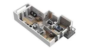 3 pokoje, mieszkanie 68,08 m², piętro 2, oferta nr A5.2.43, ATAL Ruczaj, Kraków, Łagiewniki-Borek Fałęcki, Borek Fałęcki, ul. Obozowa