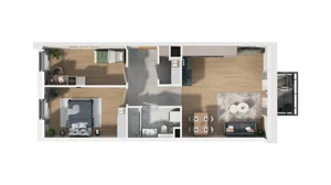 3 pokoje, mieszkanie 63,56 m², piętro 6, oferta nr A1.6.28, ATAL Ruczaj, Kraków, Łagiewniki-Borek Fałęcki, Borek Fałęcki, ul. Obozowa