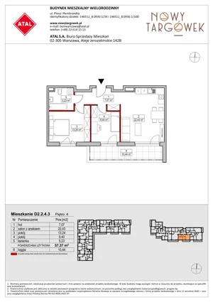 3 pokoje, mieszkanie 57,37 m², piętro 4, oferta nr D2.2.4.3, Nowy Targówek VI, Warszawa, Targówek, Targówek Mieszkaniowy, ul. Płosa 8