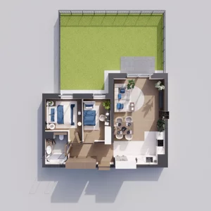 3 pokoje, mieszkanie 58,10 m², parter, oferta nr A2.0.96, ATAL Floriana, Szczecin, Śródmieście, Łasztownia, św. Floriana