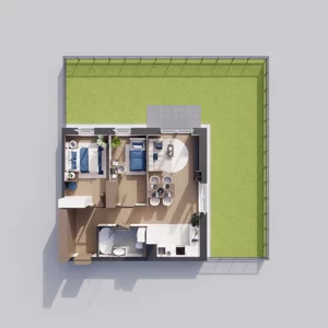 3 pokoje, mieszkanie 60,10 m², piętro 1, oferta nr A2.1.102, ATAL Floriana, Szczecin, Śródmieście, Łasztownia, św. Floriana