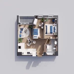 3 pokoje, mieszkanie 53,50 m², piętro 2, oferta nr A1.2.21, ATAL Floriana, Szczecin, Śródmieście, Łasztownia, św. Floriana