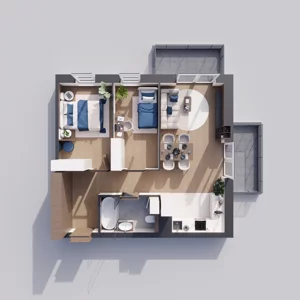 3 pokoje, mieszkanie 63,40 m², piętro 3, oferta nr A3.3.181, ATAL Floriana, Szczecin, Śródmieście, Łasztownia, św. Floriana