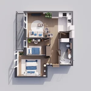 3 pokoje, mieszkanie 58,80 m², piętro 6, oferta nr A3.6.211, ATAL Floriana, Szczecin, Śródmieście, Łasztownia, św. Floriana