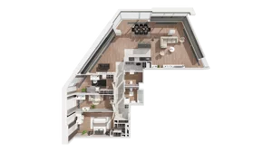 4 pokoje, mieszkanie 144,43 m², piętro 18, oferta nr B-18-138B, ATAL Olimpijska, Katowice, Bogucice, ul. Olimpijska / al. Korfantego