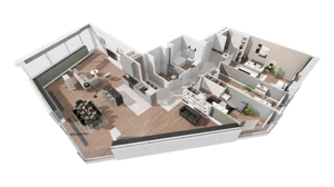 4 pokoje, mieszkanie 144,43 m², piętro 18, oferta nr B-18-138B, ATAL Olimpijska, Katowice, Bogucice, ul. Olimpijska / al. Korfantego