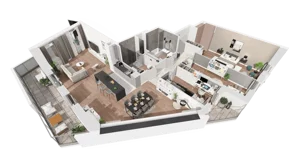 4 pokoje, mieszkanie 116,84 m², piętro 8, oferta nr B-08-58B, ATAL Olimpijska, Katowice, Bogucice, ul. Olimpijska / al. Korfantego