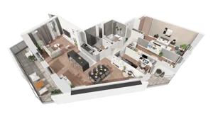 4 pokoje, mieszkanie 116,21 m², piętro 9, oferta nr B-09-66B, ATAL Olimpijska, Katowice, Bogucice, ul. Olimpijska / al. Korfantego