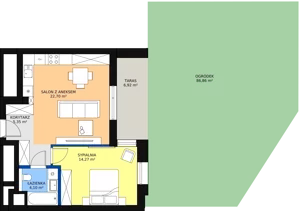 2 pokoje, mieszkanie 45,87 m², piętro 2, oferta nr B-02-09B, ATAL Olimpijska, Katowice, Bogucice, ul. Olimpijska / al. Korfantego