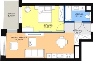 2 pokoje, mieszkanie 49,88 m², piętro 10, oferta nr C-10-113C, ATAL Olimpijska, Katowice, Bogucice, ul. Olimpijska / al. Korfantego