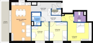 4 pokoje, mieszkanie 100,91 m², piętro 2, oferta nr F.1.2.01, ATAL SKY+, Katowice, Wełnowiec-Józefowiec, Wełnowiec, al. Wojciecha Korfantego 85-89
