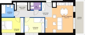 3 pokoje, mieszkanie 72,50 m², piętro 5, oferta nr F.2.5.06, ATAL SKY+, Katowice, Wełnowiec-Józefowiec, Wełnowiec, al. Wojciecha Korfantego 85-89
