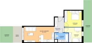 3 pokoje, mieszkanie 56,80 m², parter, oferta nr 5A-0-3, Naramowice Odnova II, Poznań, Naramowice, ul. Bielicowa