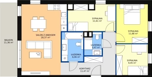 4 pokoje, mieszkanie 82,31 m², piętro 2, oferta nr 5A-2-3, Naramowice Odnova II, Poznań, Naramowice, ul. Bielicowa