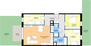 3 pokoje, mieszkanie 80,84 m², parter, oferta nr 5B-0-1, Naramowice Odnova II, Poznań, Naramowice, ul. Bielicowa
