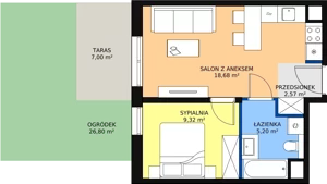 2 pokoje, mieszkanie 36,05 m², parter, oferta nr 5B-0-2, Naramowice Odnova II, Poznań, Naramowice, ul. Bielicowa